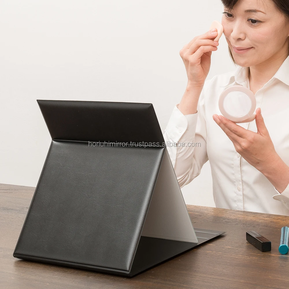 
PU leather table pretty folding cosmetic mirror makeup mirror 