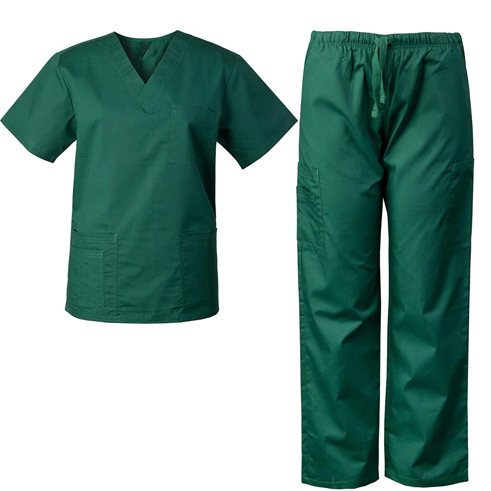 medical uniform Polyester Cotton Medical Uniform Women and Man Scrubs Set Medical Scrubs Top and Pants