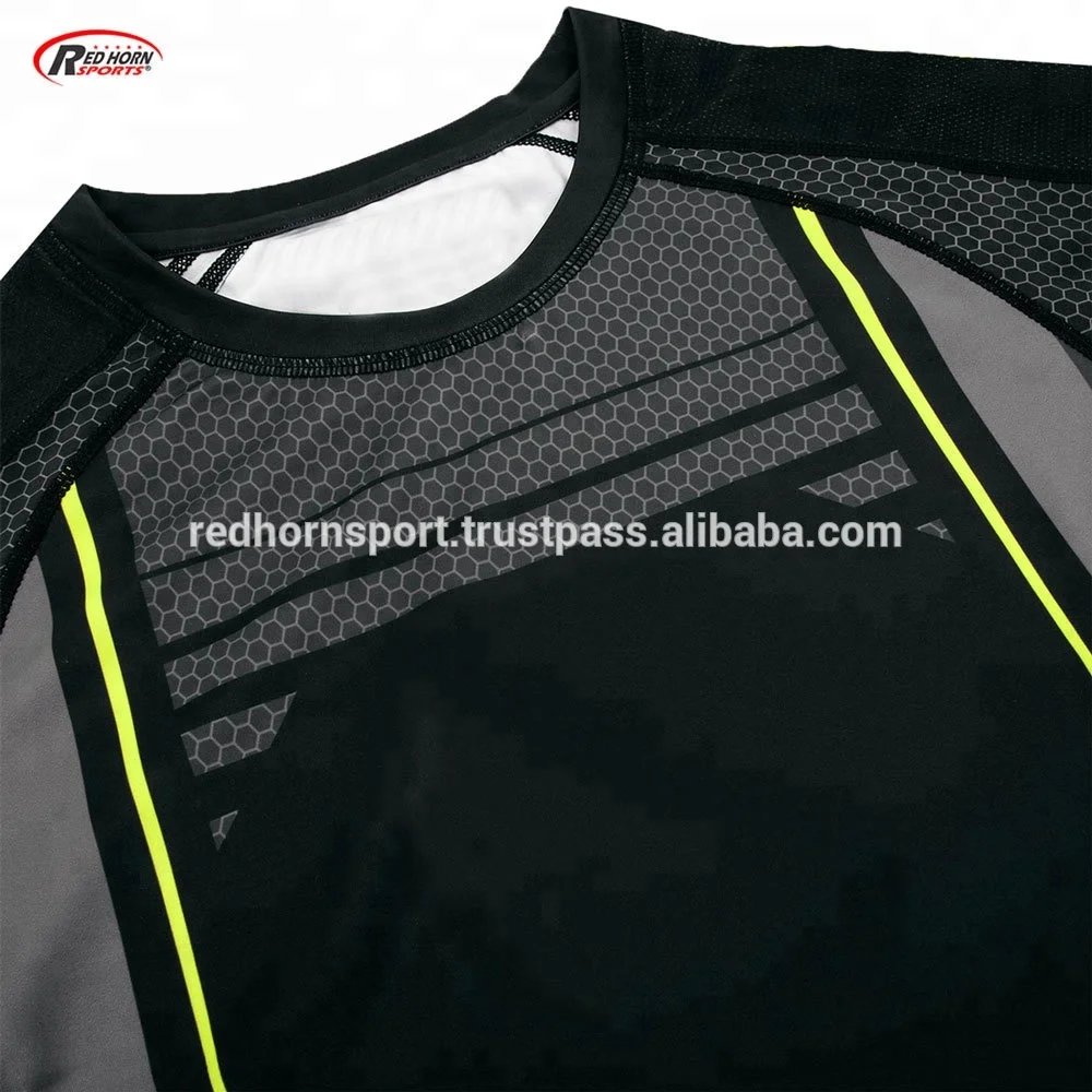 Sublimated Rash Guard MMA, Custom Printed Rash Guard Compression Shirts by Red Horn Sports  t shirt