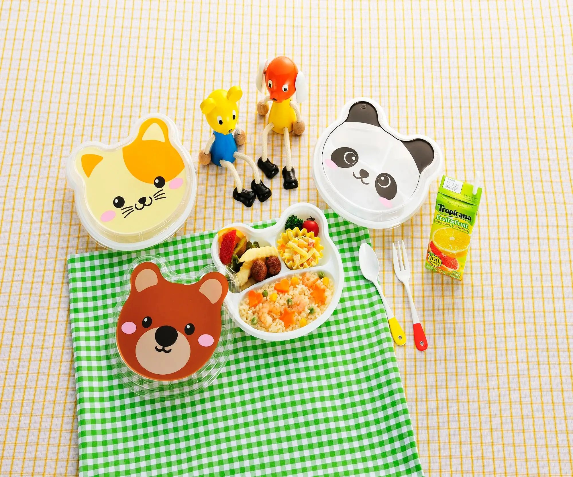 Wholesale disposable animal pattern bento lunch box for kids to go fast food food safe quality microwave meal prep custom