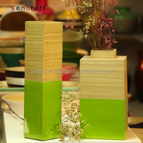 Wholesales High Quality Nice Floor Bamboo Vases Decoration Handmade Home Decorative Flower Vase Decor Products