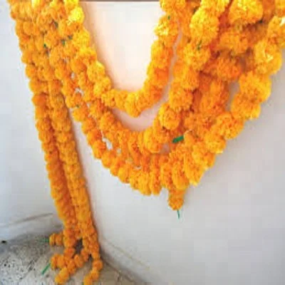 ORIGINAL LOOK RE USABLE ARTIFICIAL MARIGOLD FLUFFY FLOWERS GARLANDS FOR Diwali Decoration / Home Decor / wedding decoration