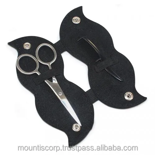 Custom beard scissors and comb set for mustache and beard high quality medical grade stainless steel made
