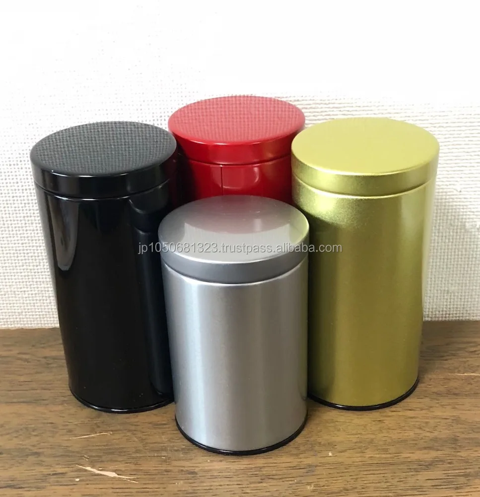 Various sizes of metal tea can for tea storage use, OEM also available made in Japan