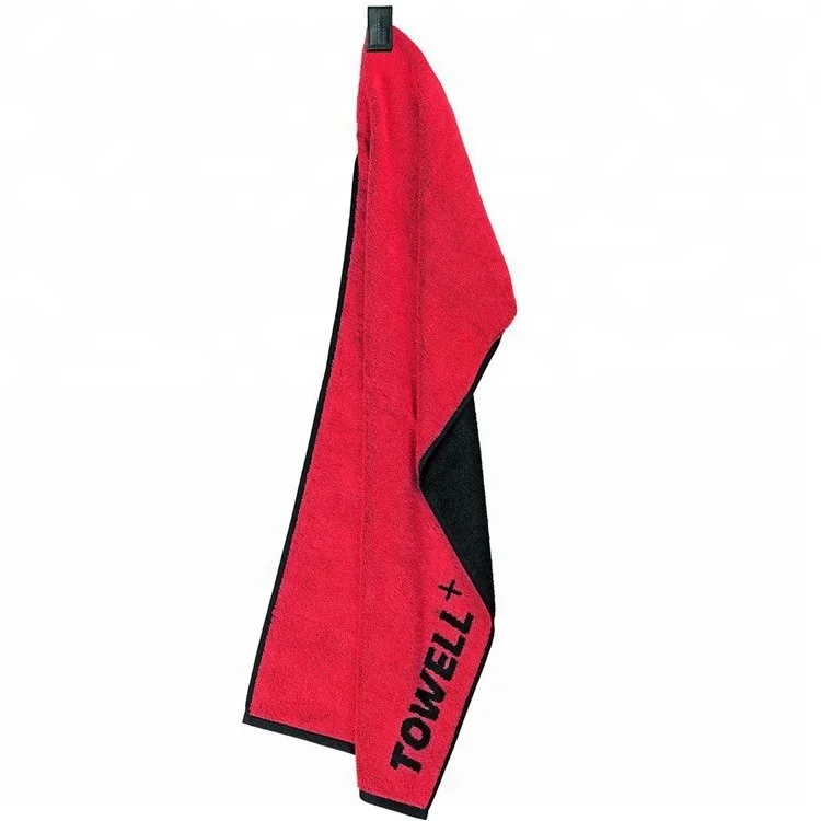 Magnet gym towel 100% cotton zipper pocket custom made fitness sports towel