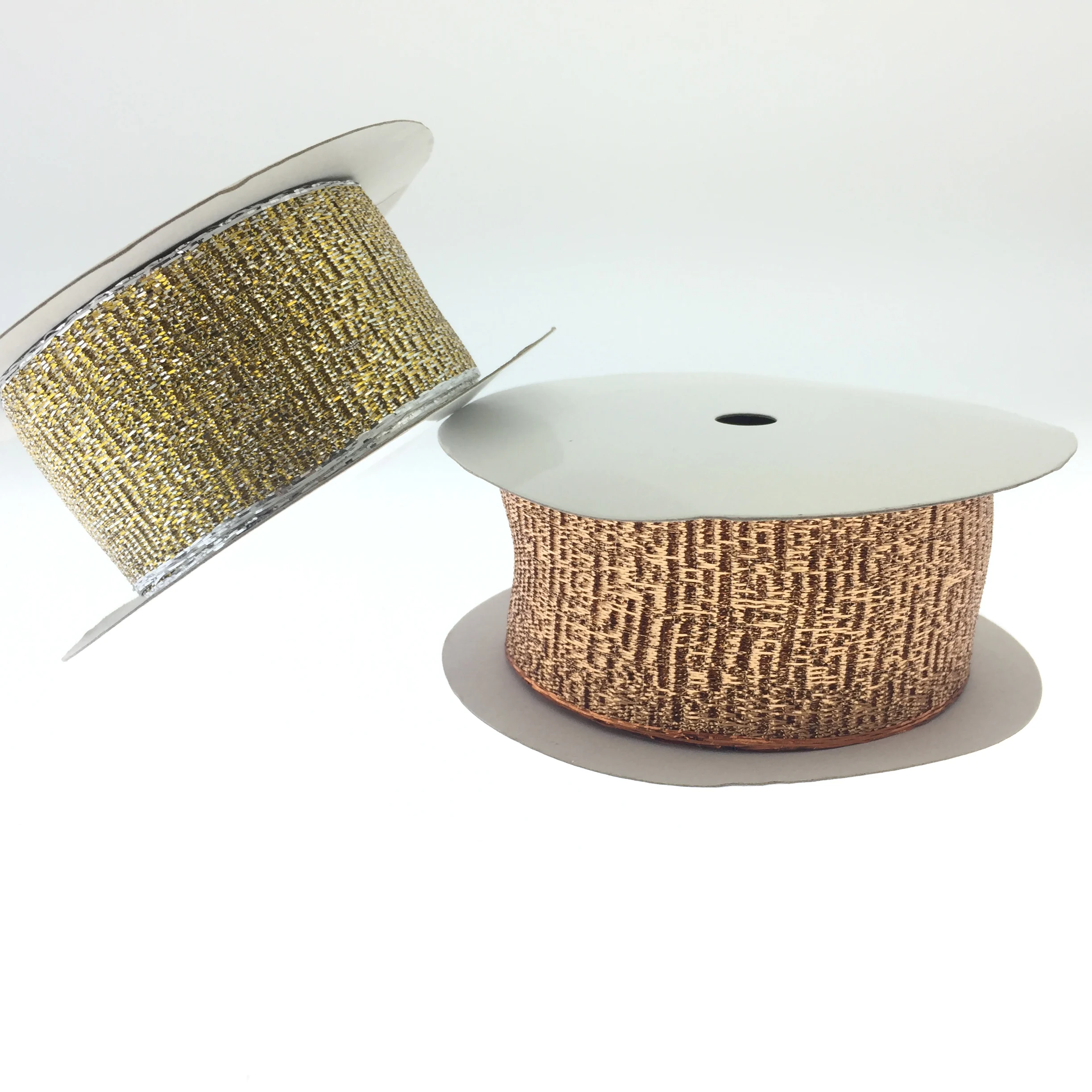 Luxury shinny metallic tape for Christmas packaging decoration solid ribbon