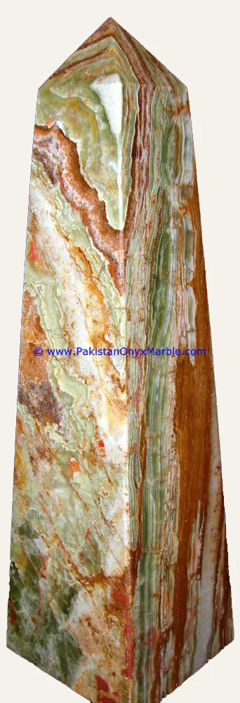 Multi Green Onyx Obelisks - Stone Marble Onyx Handicrafts