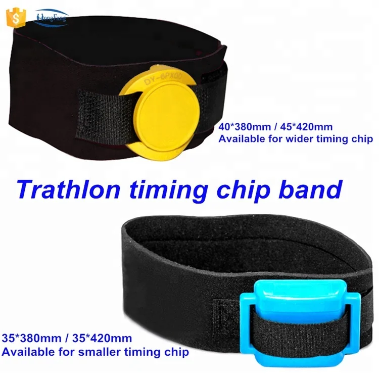 Custom Sports & Entertainment Triathlon Ankle Straps for Marathon Neoprene Timing Chip Straps