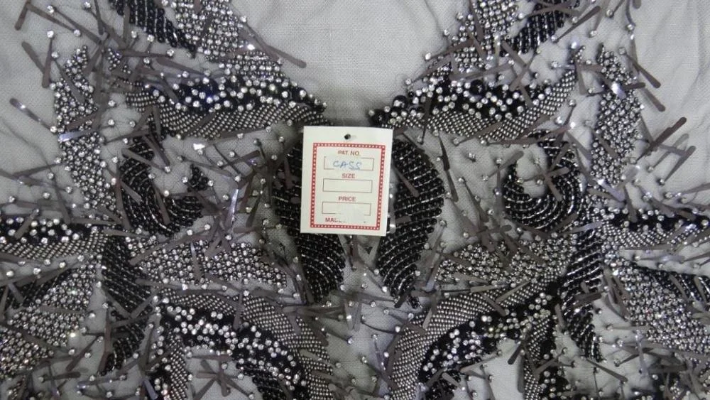 india New Innovative Product Beaded Applique Lace Trim Crystal Rhinestones Patches