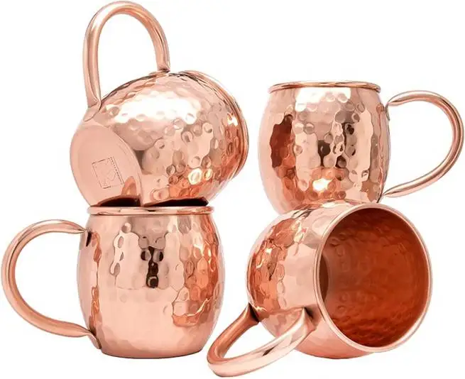 Copper Moscow Mule Mug In Black Gift Box High Quality Packing Barrel Mug For Home Drinking Use Gift to Someone
