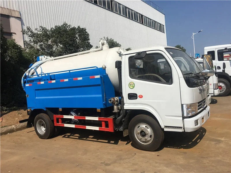3000 liters DFAC LHD Manuel sewer cleaning sucker truck sewage suction truck