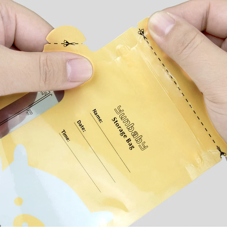 Double Zipper BPA Free Food Grade Breast Milk Storage Bag Stand Up Plastic Liquid Milk Bags