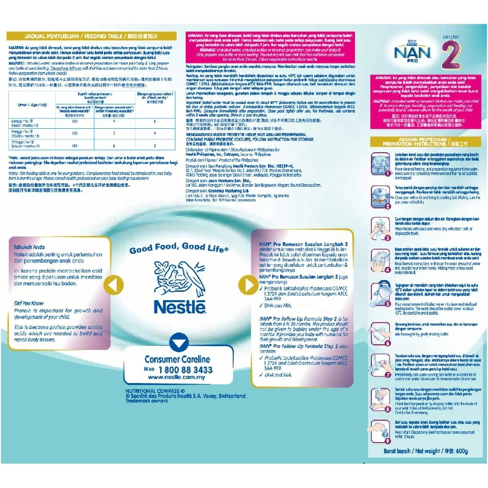 
NAN PRO 2 6 TO 36 MONTH 600 GRAM 