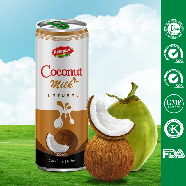 JOJONAVI Natural COCONUT MILK pure coconut juice in canned 320ml Coconut milk supplier ODM service from Viet Nam