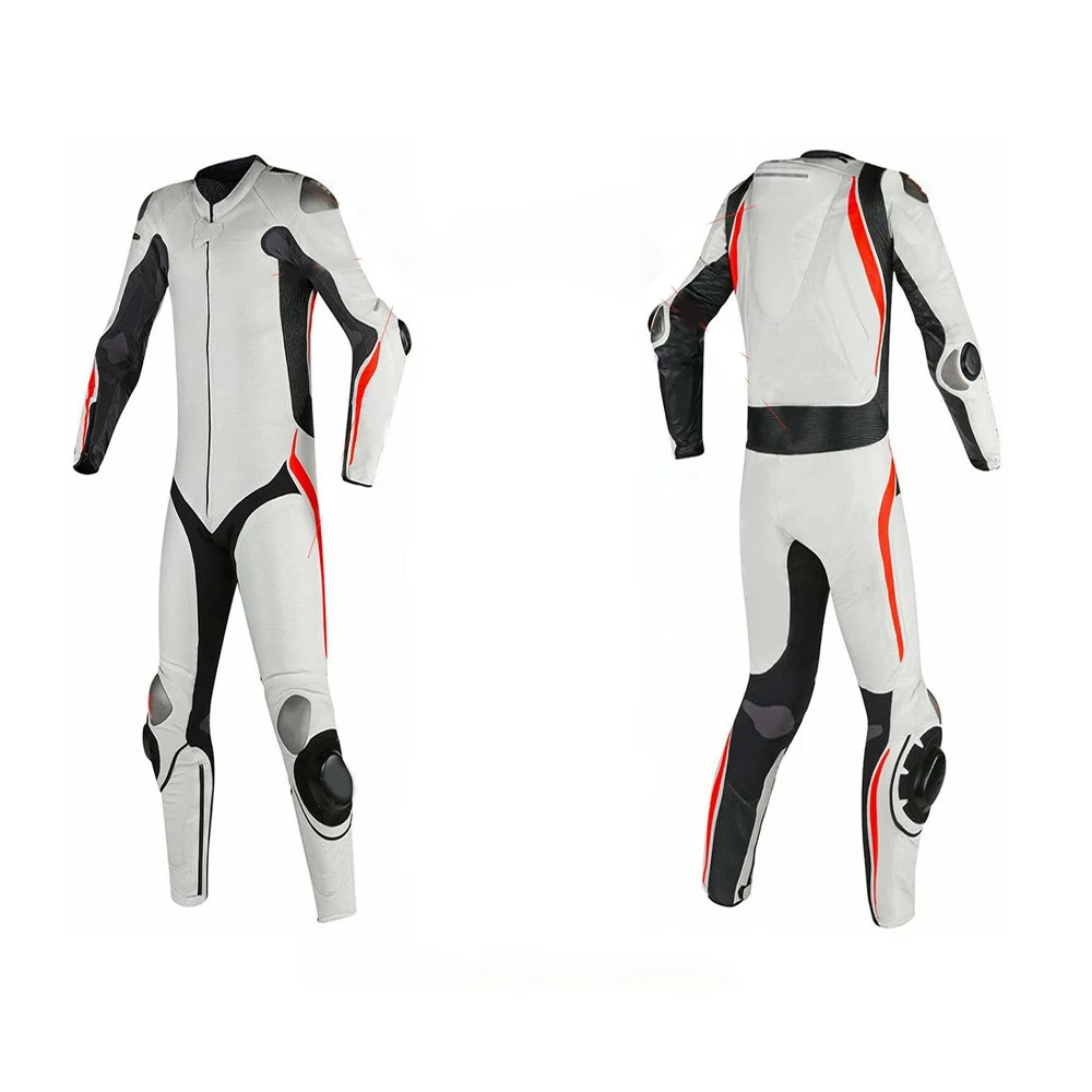 Custom Made Motorcycle Biker Racing Leather Suit 1 Piece 2 Piece OEM Safety Protector At Knee Elbow Water Proof