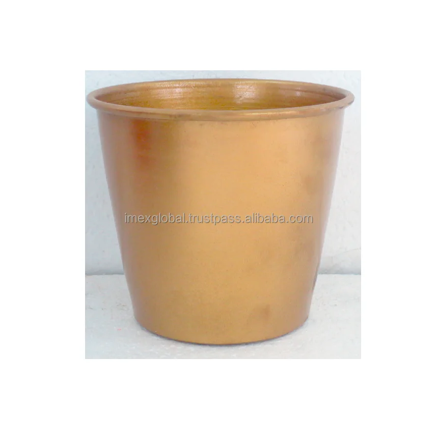 Golden Finishes Flower Pots & Planters Garden Flower Pots & Planter Plant Pot Planter + Plant Liner Metal Flowerpot Stands Iron