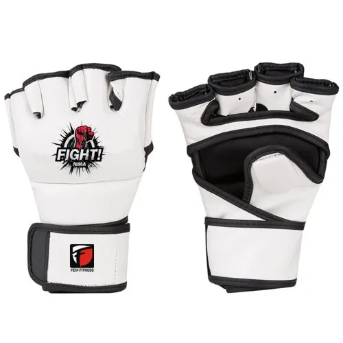 MMA Custom Logo Gym Kick Half Fingers Leather Mens Boxing MMA Training Gloves