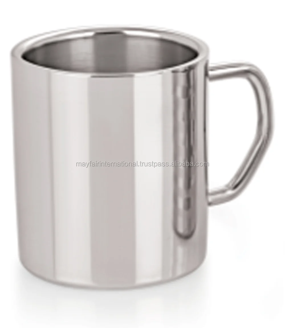 Insulated Ware Stainless Steel Double Wall Heat Reveal Plain Sobber Mug With Flat Bottom And Handle