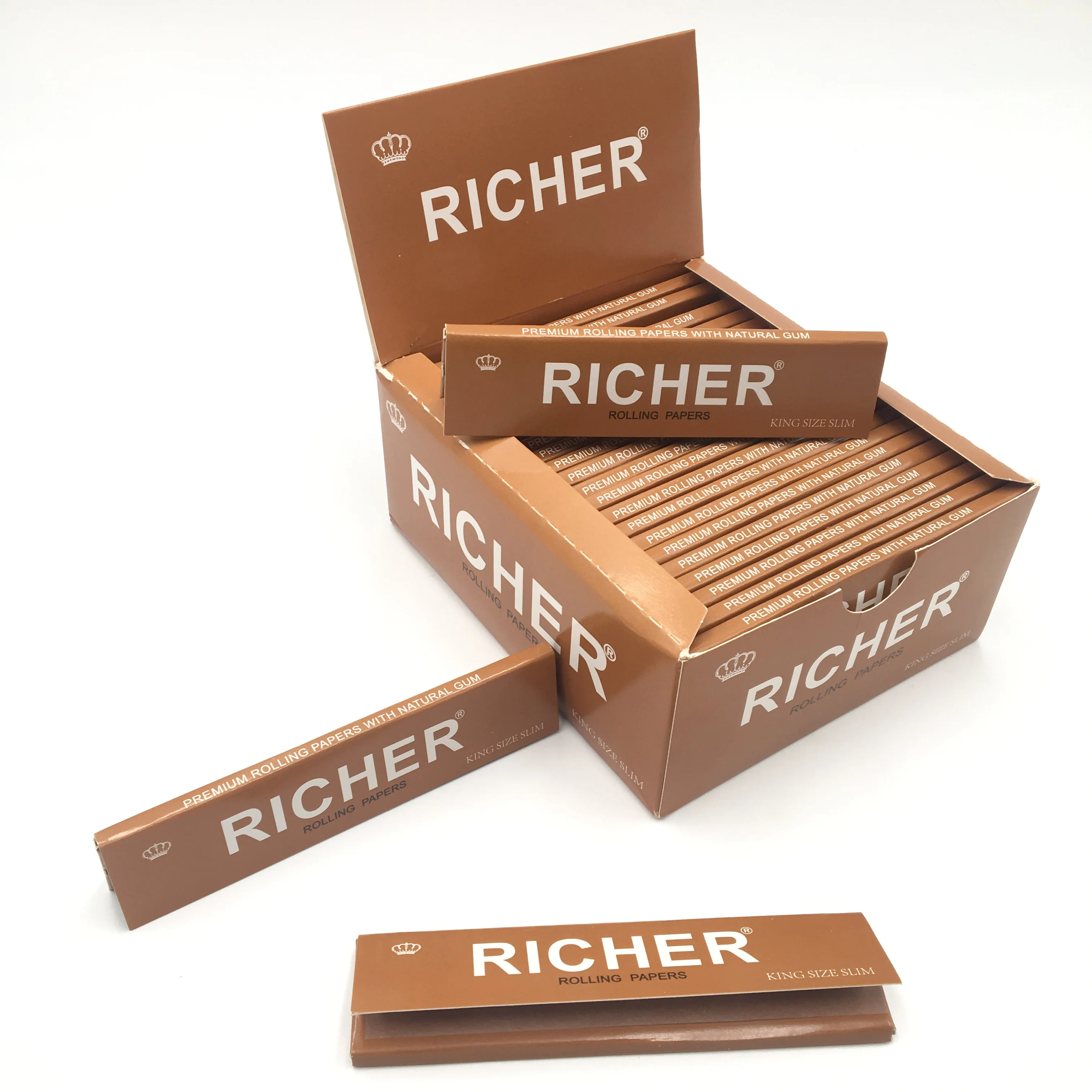 
RICHER brand Brown Package Unbleached blend hemp Rolling Papers 