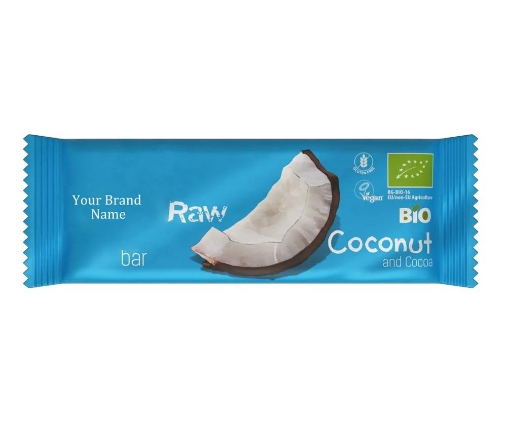 Organic Vegan Raw Bar Coconut And Cocoa | Private Label | Wholesale | Bulk | Made in EU
