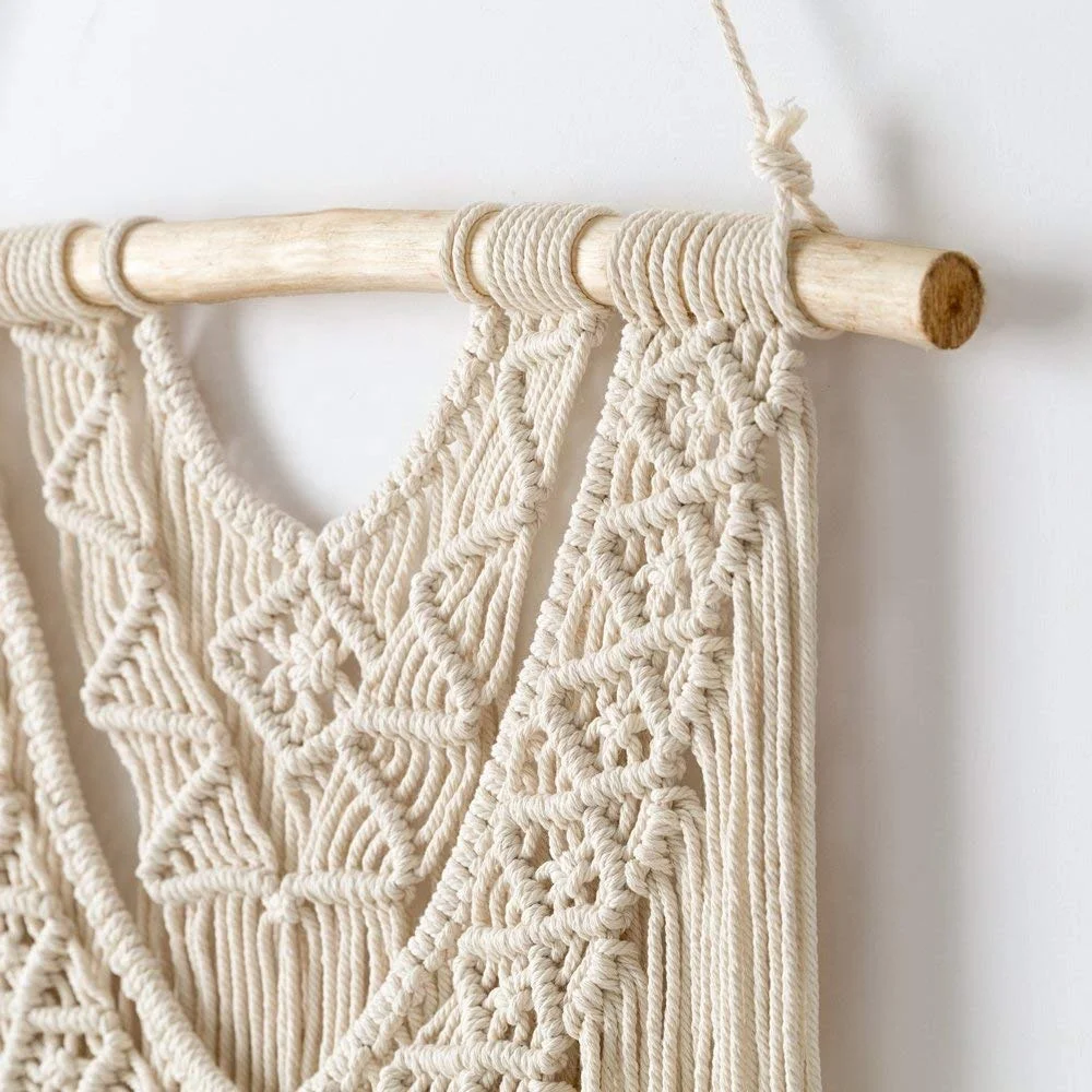Handmade Natural Macrame  Wall Hanging made up of Natural 100% Organic Cotton Cords