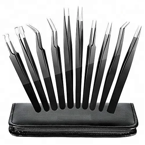 High Quality Anti Static Electronics Tweezers Hand Tools Cosmetic Tweezers Maintenance Tweezers