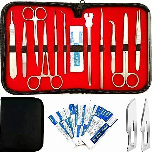 22 Pcs Advanced Dissecting Kit for Anatomy and Biology Medical Students with Scalpel Knife Handle Stainless Steel Mahersi