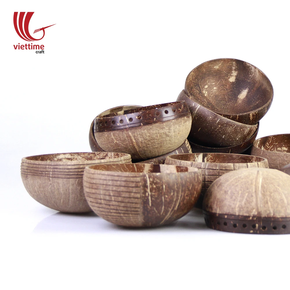 Уникальная резная Кокосовая чаша с великолепным дизайном высокое качество и безопасность для пищевых продуктов оптовая продажа из Вьетнама Лучшая цена