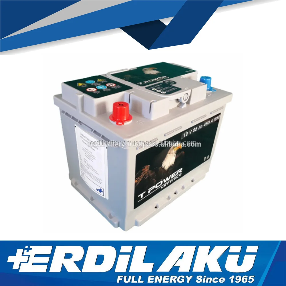 
55 Ah cheap tpower car battery 