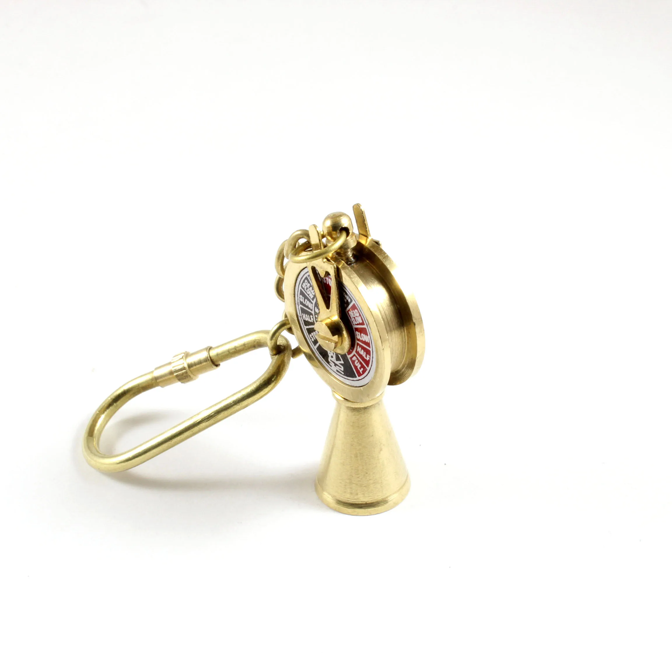 Brass Nautical Small Mini Ship Telegraph Keychain Keyring KeyHolder with Brass Loop