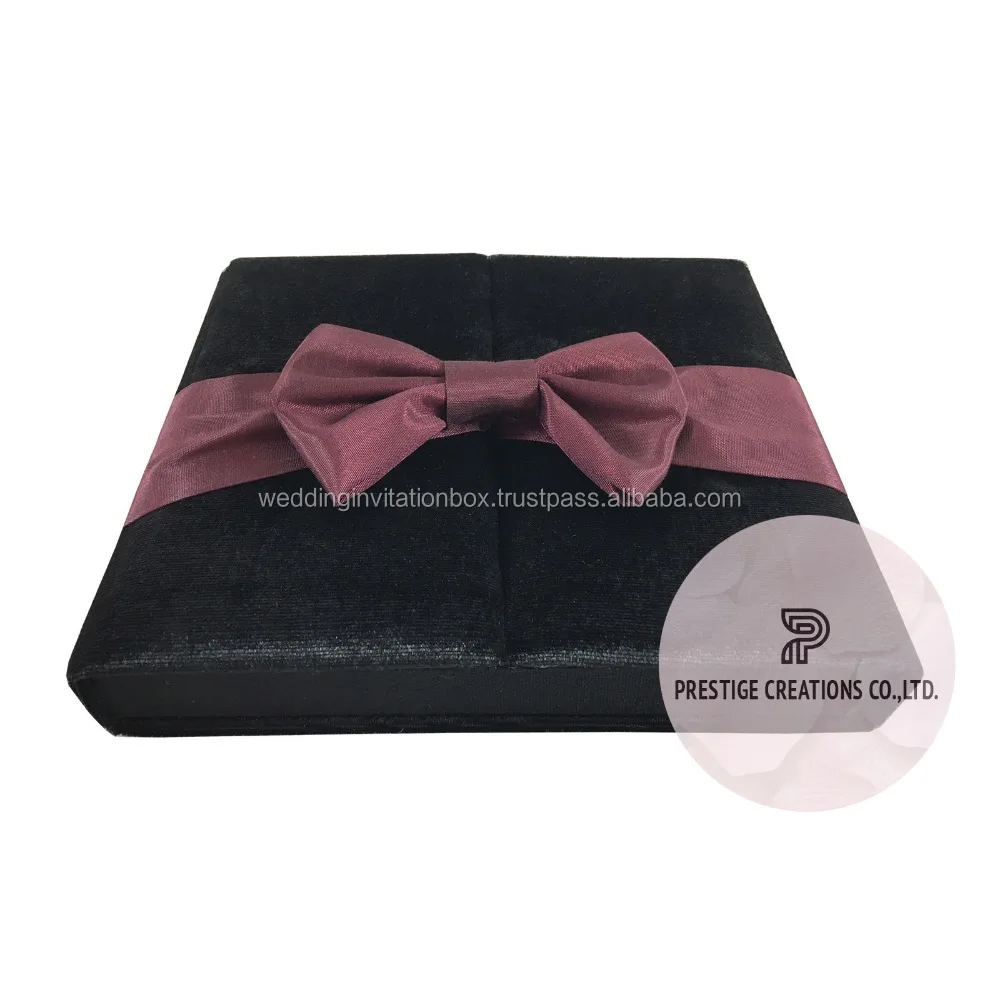 Brooch Silk Cards Wedding Invitation Boxes