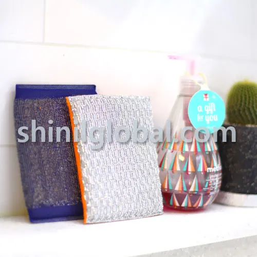 High Quality MOMCLEAN Stainless Steel Metallic Cleaning kitchen ultra tough Sponge With Cheap Price