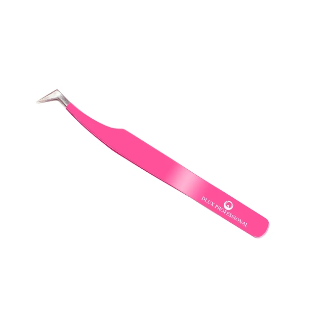 DLUX PROFESSIONAL DLUX HOT PINK FROM KOREA Factory Stainless Steel Straight Tweezers  100% KOREA Use Tool Tweezers