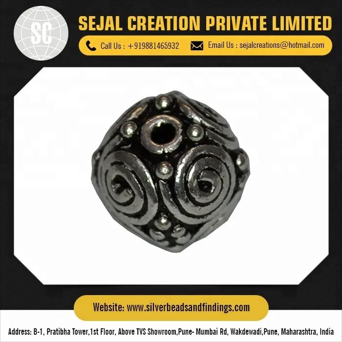 925 Sterling Silver Bali Beads Oxidized Spacer Jewelry Findings Ethnic Spacer Beads