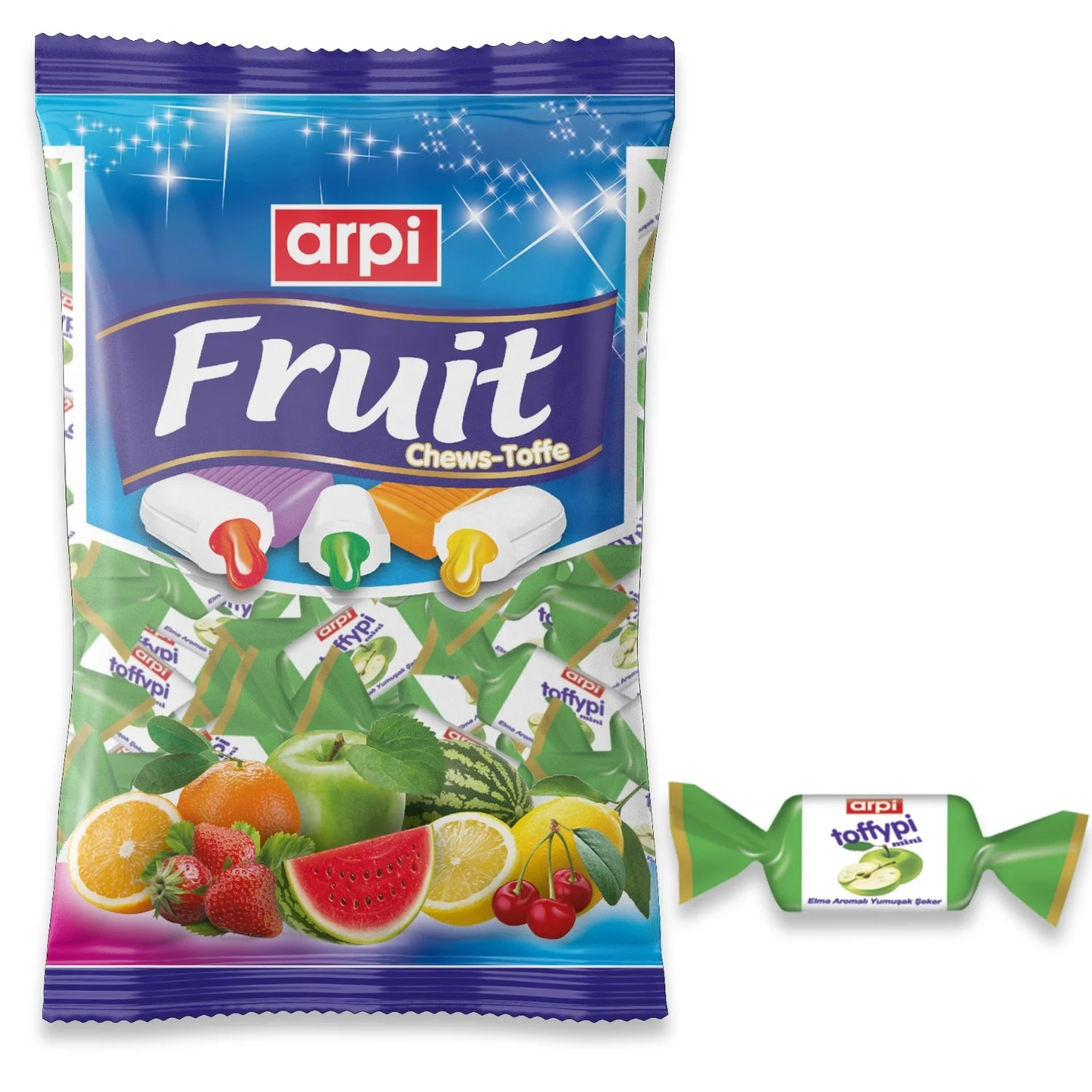 
Toffypi Mini Fruity Soft (Chew) Candy 1 KG Fruit Bag 
