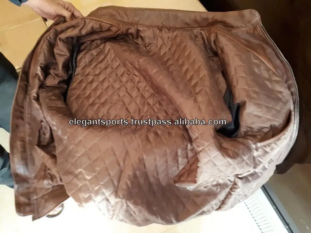 Mens Biker Vintage Motorcycle Distressed Brown Leather Jacket