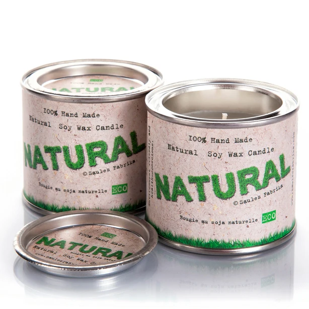 Aromatic Soy Wax Candle in Tin Can Packaging 100% Handmade