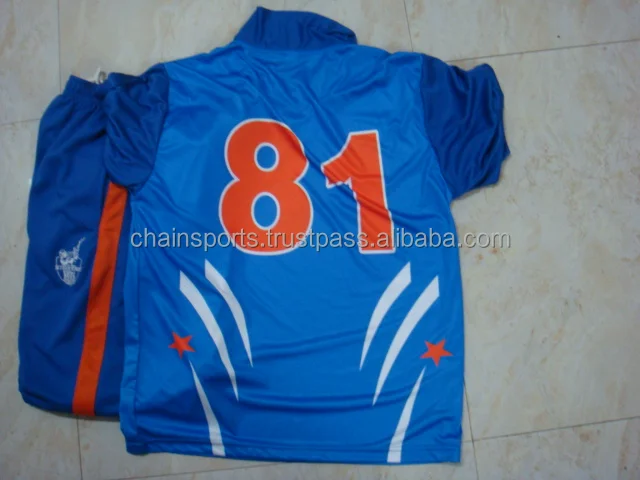 100% Polyester Custom Designed Sublimated Cricket Uniforms
