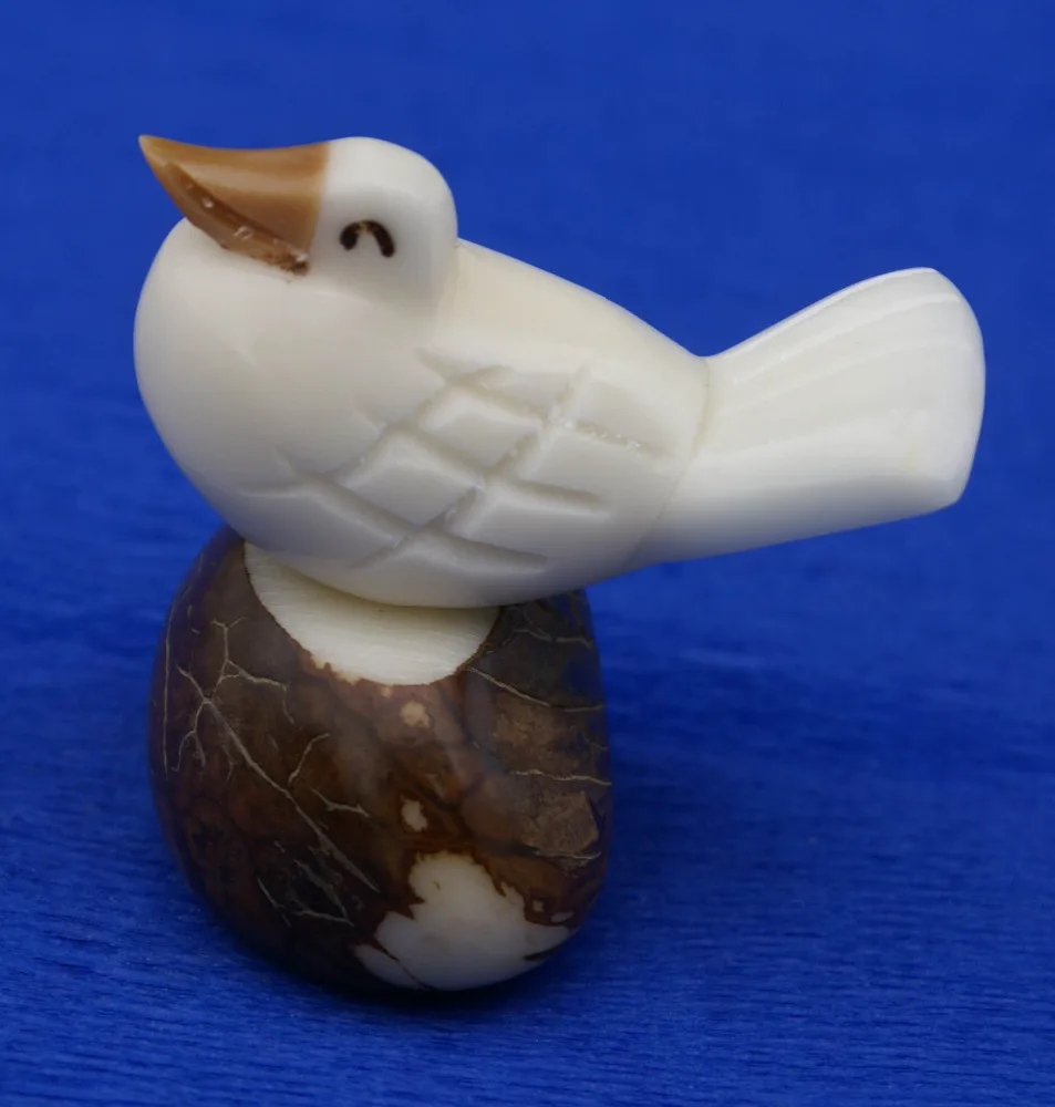 White Dove Figurine Bird Of Peace Hand Carving Tagua Statue Sculpture Ecuador Art Crafts Sale
