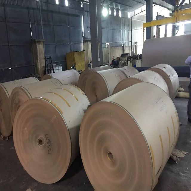 
1 sided coated 100 gsm kraft paper jumbo roll paper for making carton box for sale 