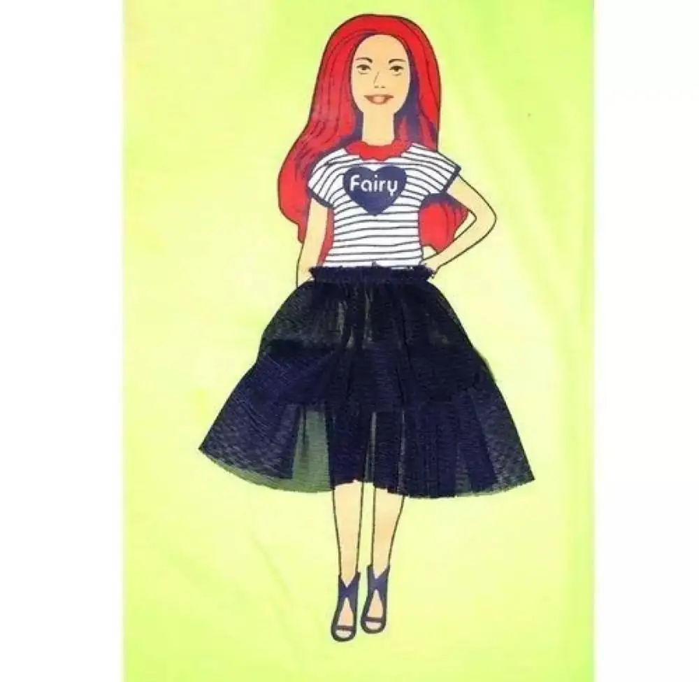 Low Price girl print Fashion Tops Cotton Round Neck custom print Girls T Shirts Collection from Bangladesh