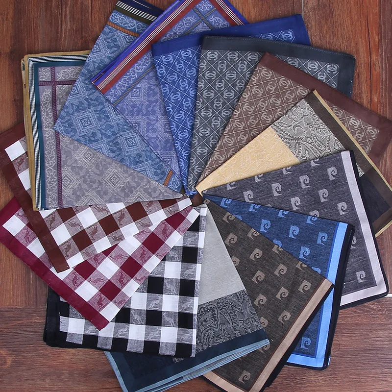 Винтажный жаккардовый высококачественный мужской носовой платок из 100% хлопка