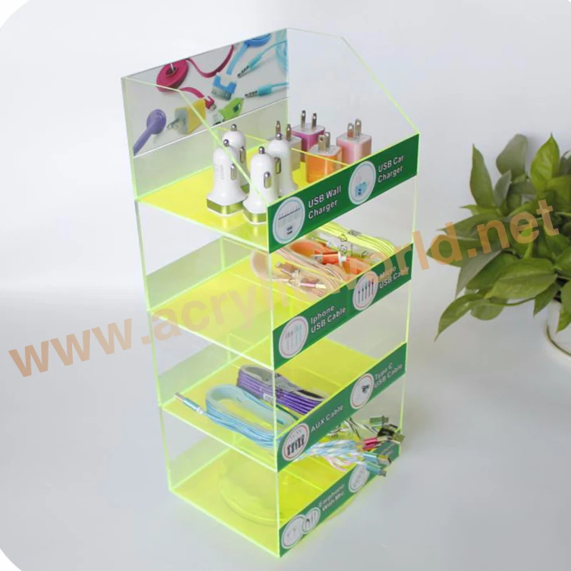 acrylic mobile phone accessories display rack,charger display stand,acrylic USB display shelf