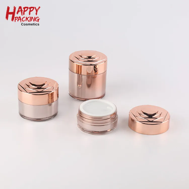Luxury Beautiful Rose Gold Cosmetic Jar For Acrylic Cream Jars Wholesale