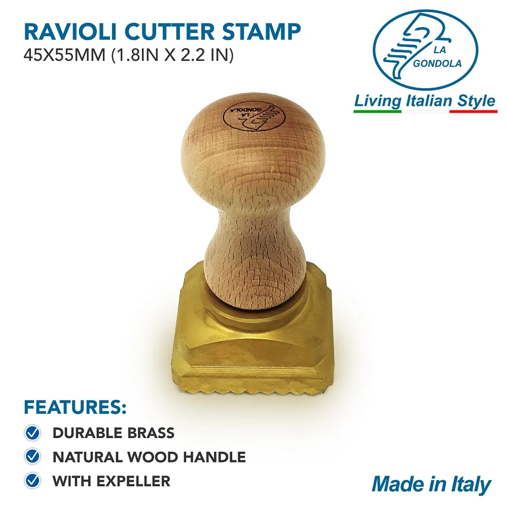 
Made in Italy Square Ravioli Cutter Stamp for Homemade or Professional Handmade Pasta 