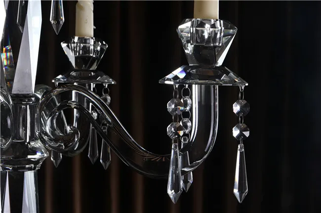 Crystal Curved Arms Candlestick for Wedding Table Centerpieces Decoration Crystal Candle Holder