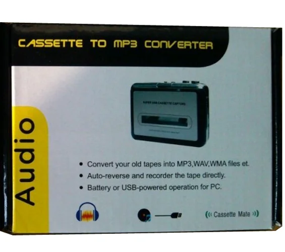 CP022 Classic Cassette Tape to MP3 CD PC converter via USB, Portable USB Cassette Tape Player Captures MP3 Audio Music