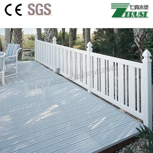 Interlocking PVC fence promotional vinyl material handrail composite plastic railing for yard Stair handrail