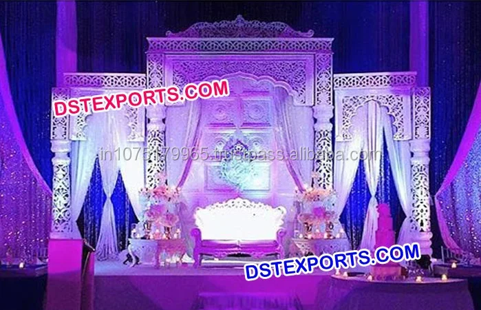 Rajwada Theme Stage Decor  Wedding Traditional Style Rajasthani Stage Set  Modern Wedding Elegant Simple Stage Set