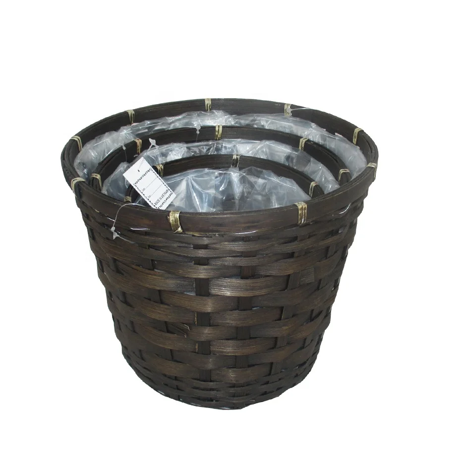 Custom garden flower pot wicker flower pot Small Bamboo Wicker Flowerpot Planters Bonsai Garden Supplies Decorations For Home